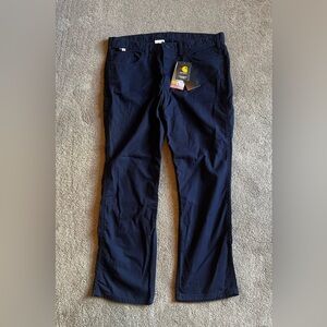 NWT Carhartt Women’s size 18 Short FR Rugged Flex Canvas Blue Pants Original Fit